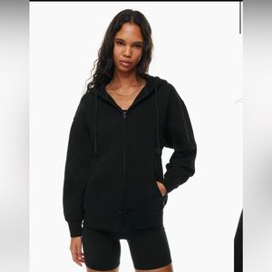 Aritzia TNA Cozy Fleece Boyfriend Zip Hoodie - Black (size 3)